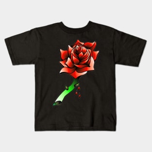 Old School Rose Tattoo Design. Kids T-Shirt